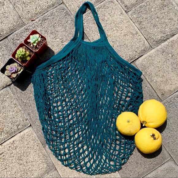 ✨TEAL GREEN FRENCH MARKET NET STRING BAG✨ - Picture 4 of 8
